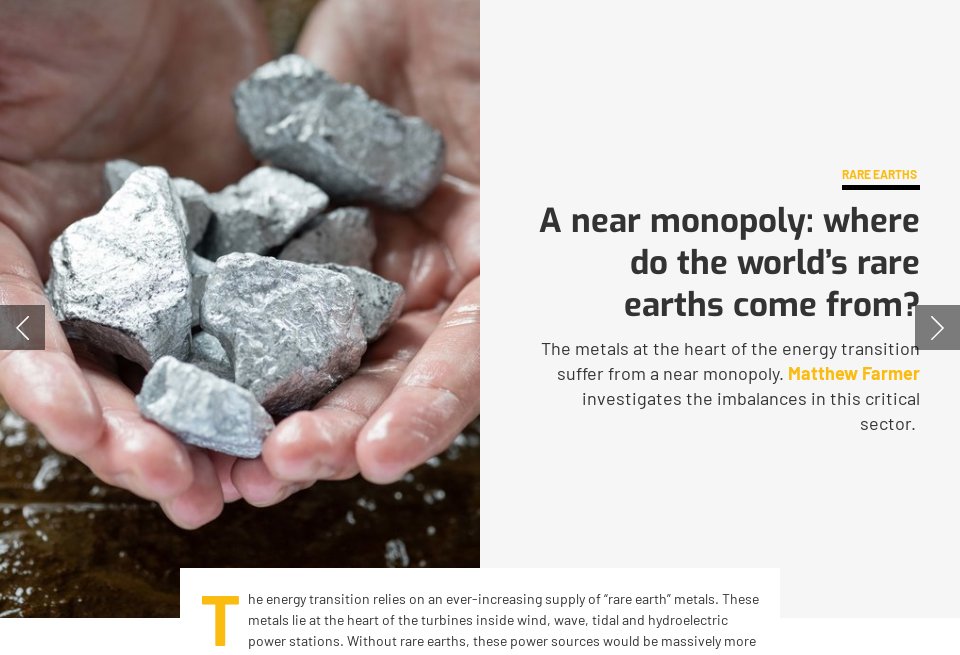A near monopoly where do the world’s rare earths come from? Mine
