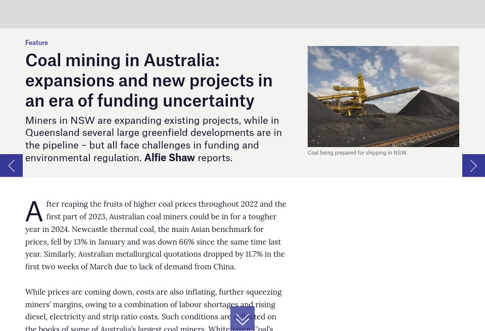 Coal mining in Australia: expansions and new projects in an era of