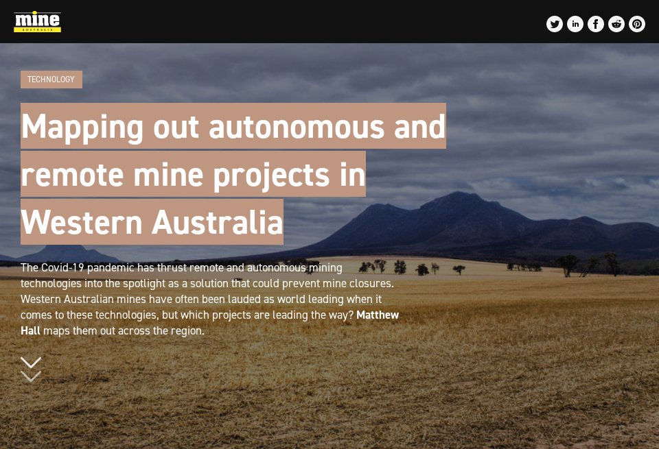 Mapping out autonomous and remote mine projects in Western Australia ...