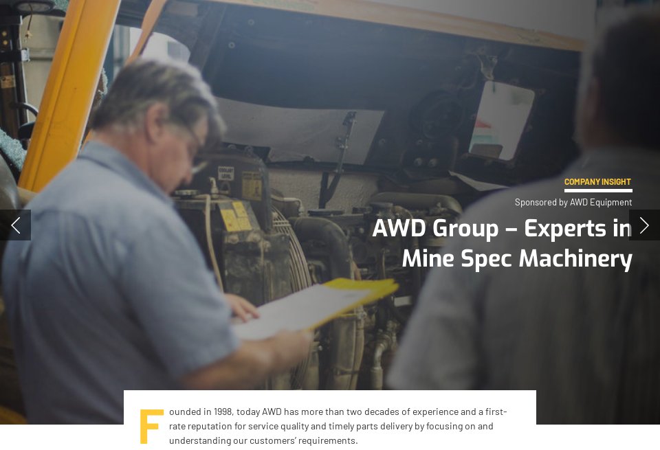 AWD Equipment Company Insight - Mine Australia | Issue 18 | July 2021