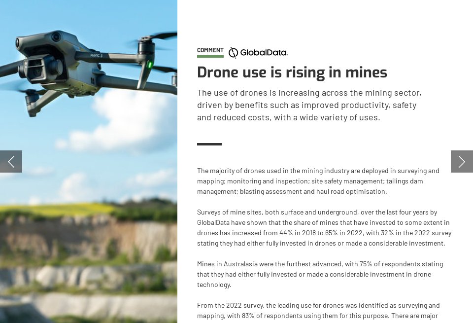 Drone use is rising in mines Mine Australia Issue 24 July 2022