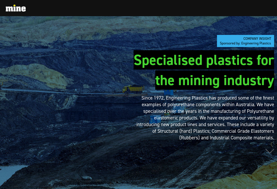 Engineering Plastics Company Insight Mine Australia Magazine Issue