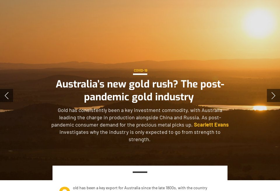 Australia s new gold rush The post pandemic gold industry Mine  