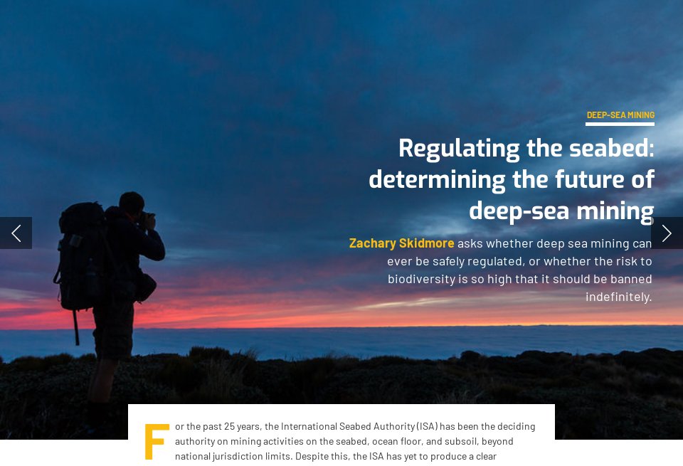 Regulating the seabed: determining the future of deep-sea mining - Mine ...