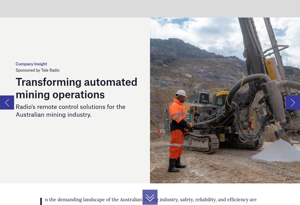 Telemine Tele Radio Company Insight - Mine Australia | Issue 48 | October 2024