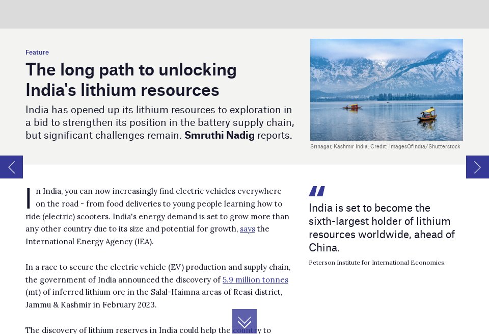 The long path to unlocking India's lithium resources - Mine | Issue 137