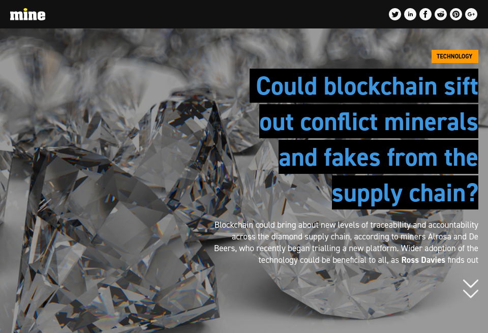 Blockchain technology to power De Beers' diamond production