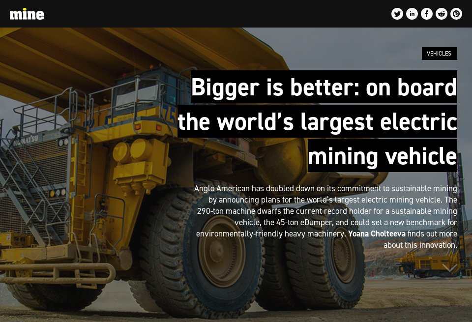 Bigger is better on board the world’s largest electric mining vehicle